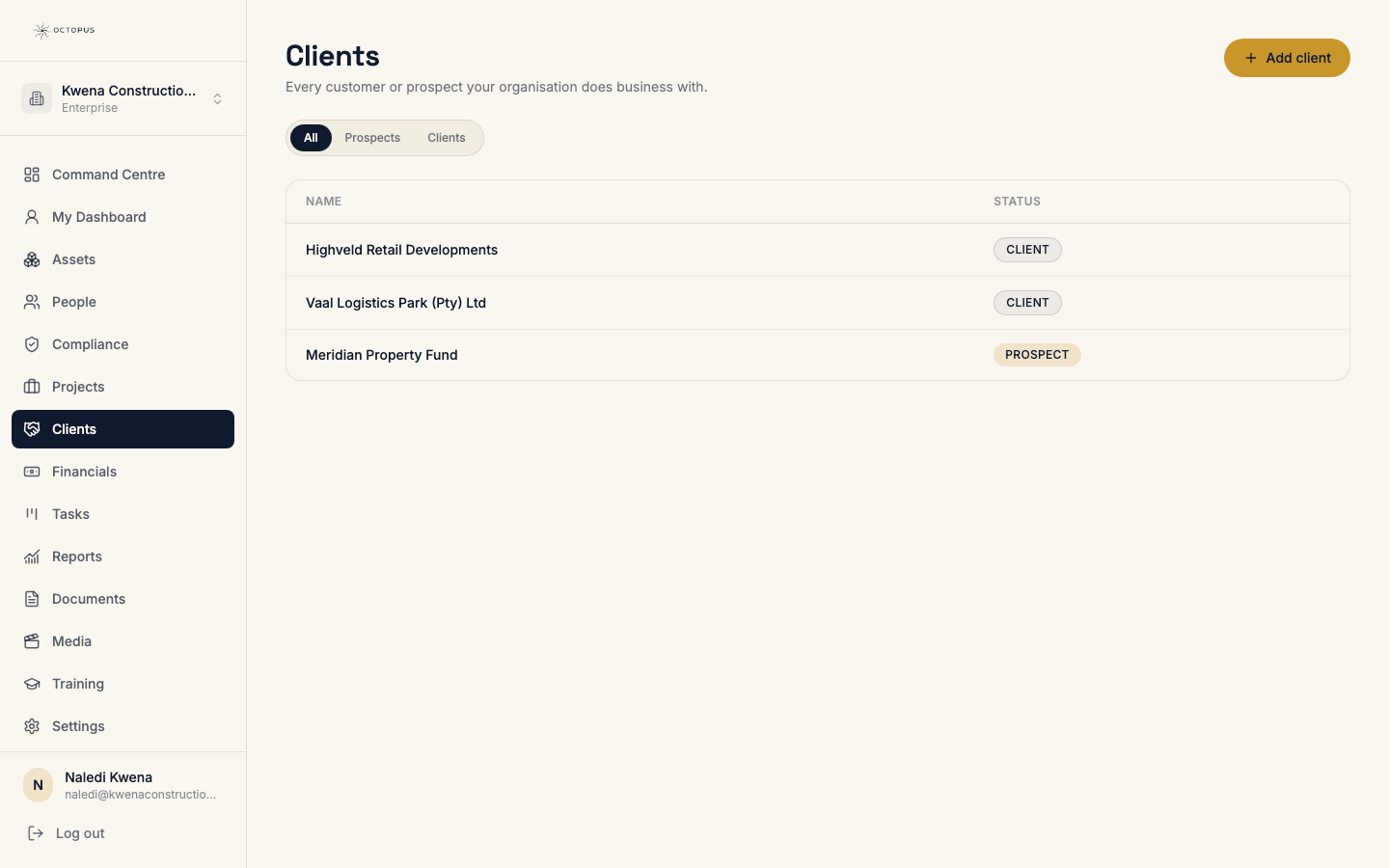 Clients in Octopus